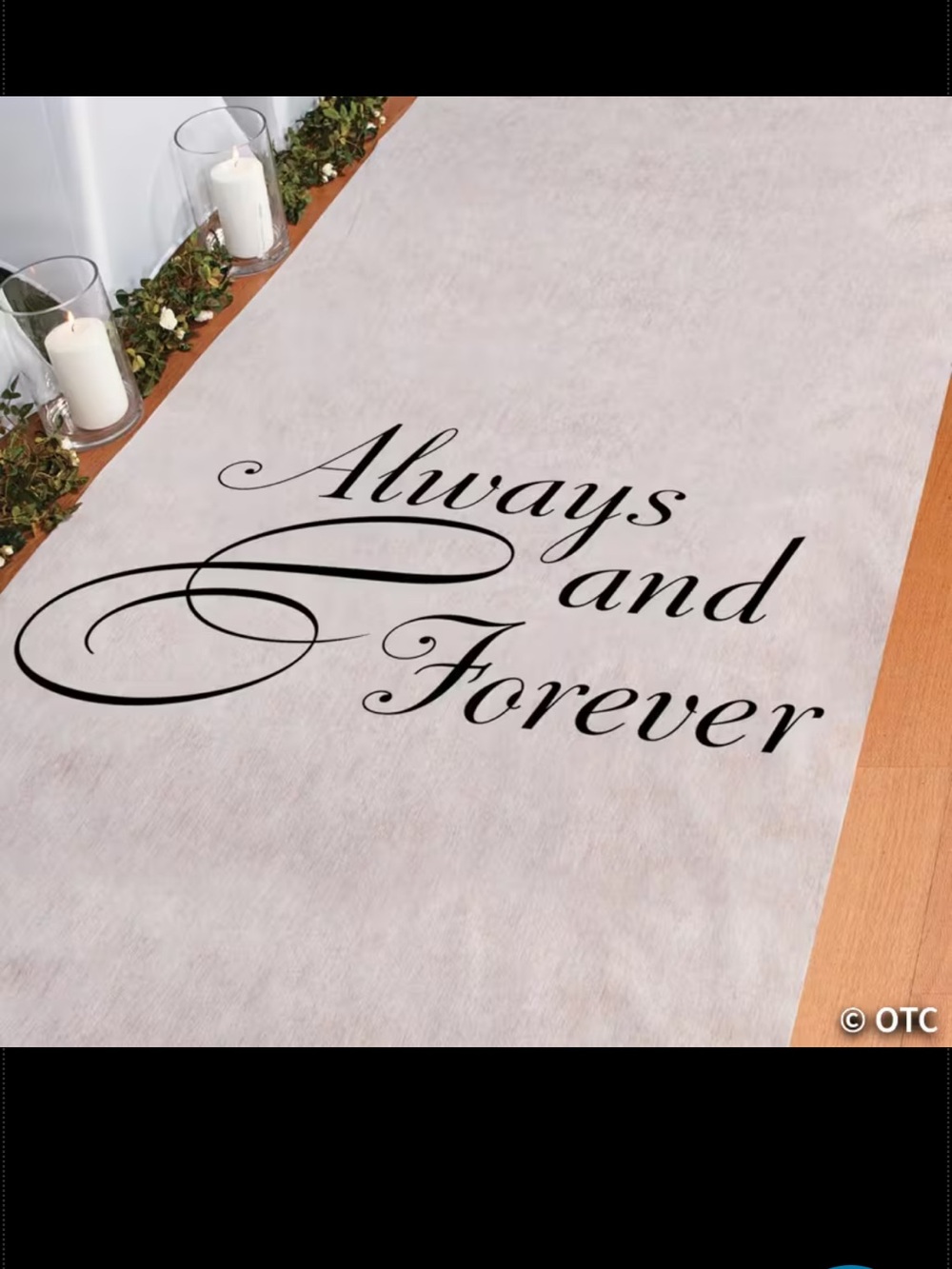 Always and Forever White Aisle Runner by